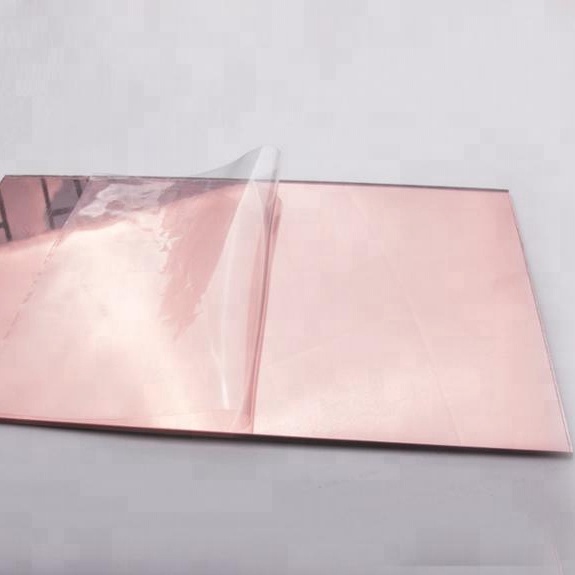 3.0mm 4*6'' Rose Gold Acrylic Mirror Sheet, Rose Gold Acrylic Mirror, Flexible Mirror Sheet