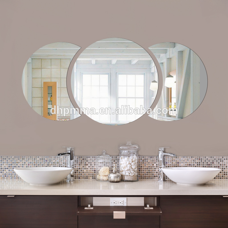 Wall Acrylic Mirror Decoration with Adhesive, Bathroom Vanity Mirror in PMMA